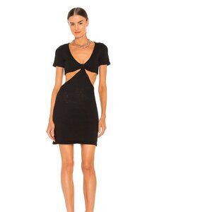 Cult Gaia Billie Knit Mini Cut Out Short Sleeve Dress | Black |  Size S